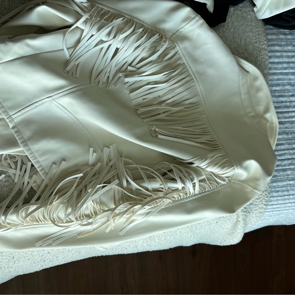 Ivory Leather Jacket - Picture 3 of 3